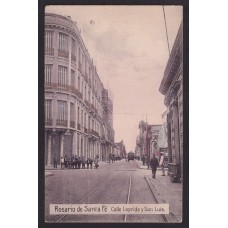 ROSARIO CALLE LAPRIDA Y SAN LUIS TRANVIA ANTIGUA TARJETA POSTAL